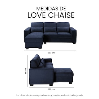 Foto 8 | Love Chaise Trinity Eros Color Azul Izquierdo