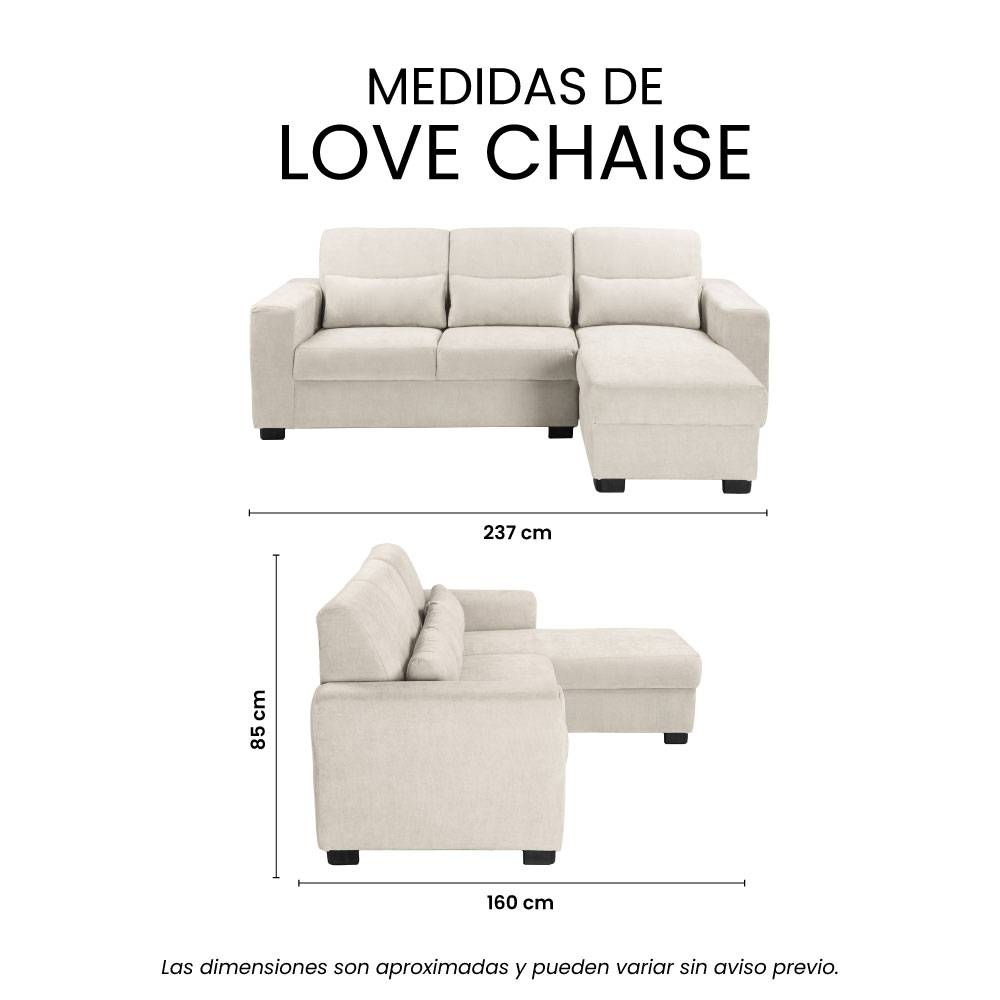 Foto 9 pulgar | Love Chaise Trinity Eros Color Crema Derecho