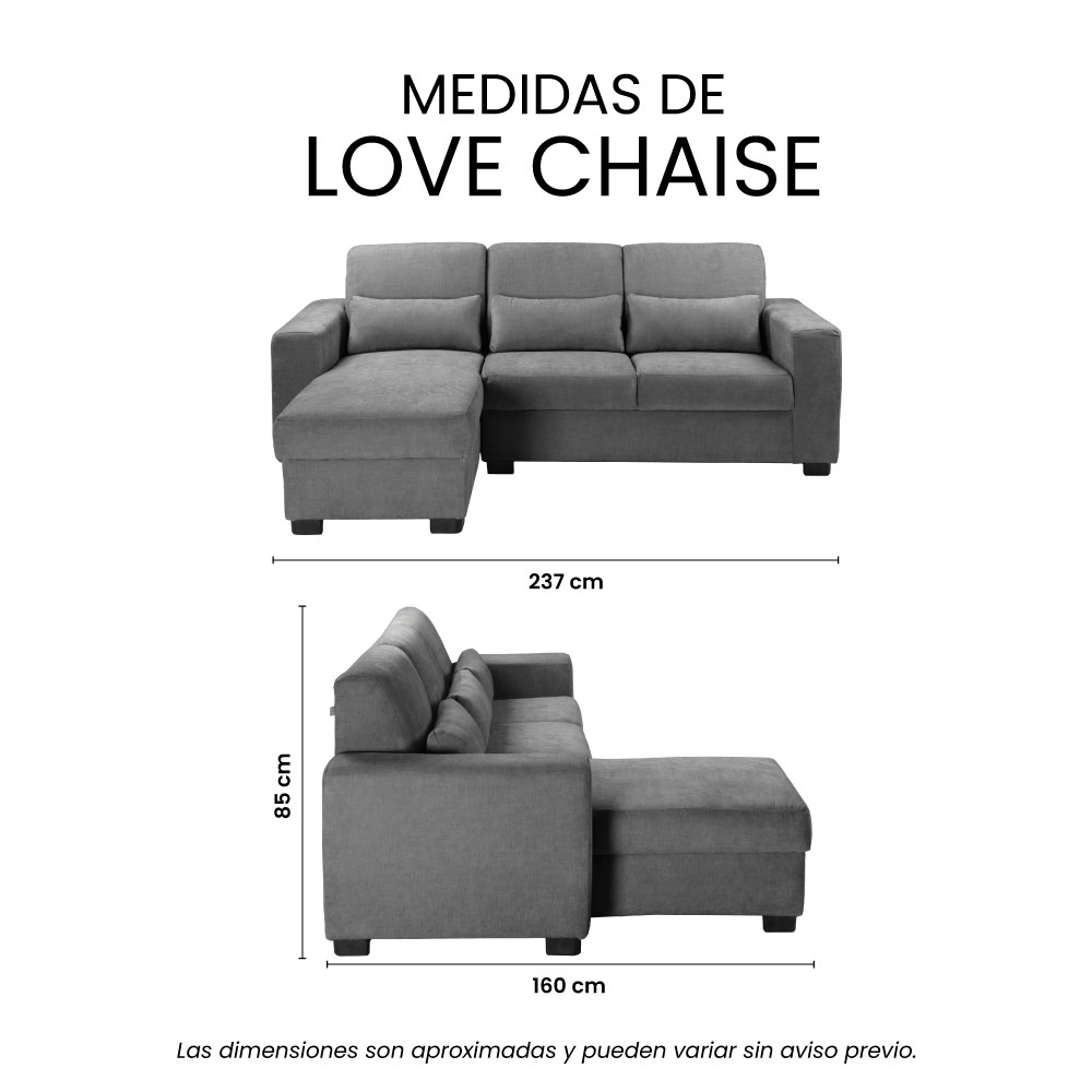 Foto 9 pulgar | Love Chaise Trinity Eros Color Gris Oscuro Izquierdo