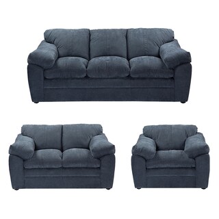 Foto 1 | Sala Dicasa Aston Color Azul 3 Piezas ( Sillón, Love Seat Y Sofá)