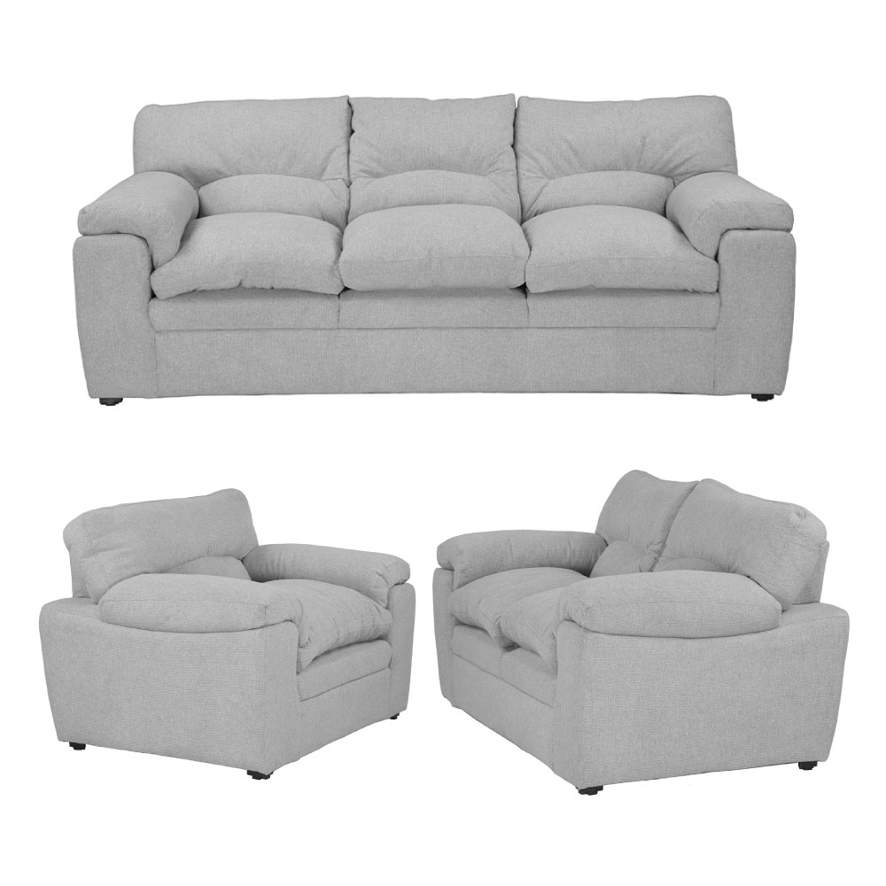 Foto 1 | Sala Trinity Cosmo Color Plata 3 Piezas ( Sillón, Love Seat Y Sofá )