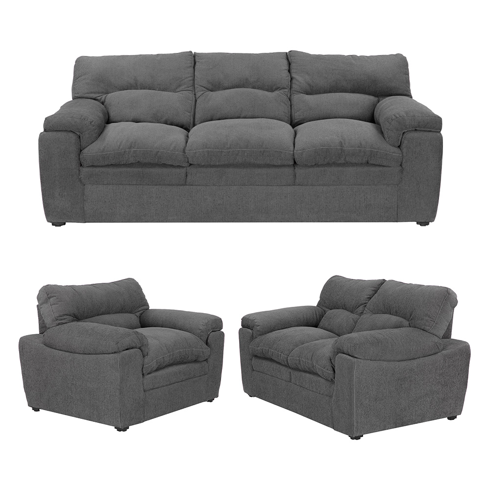 Foto 2 pulgar | Sala Trinity Cosmo Color Gris Oxford 3 Piezas ( Sillón, Love Seat Y Sofá)