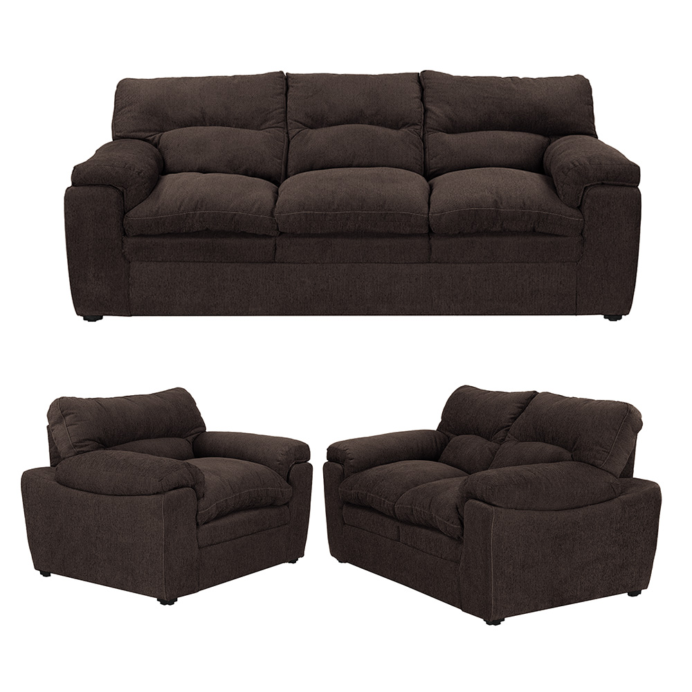 Foto 1 | Sala Trinity Cosmo Color Chocolate 3 Piezas ( Sillón, Love Seat Y Sofá)