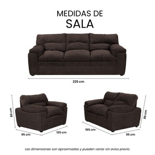 Foto 7 | Sala Trinity Cosmo Color Chocolate 3 Piezas ( Sillón, Love Seat Y Sofá)