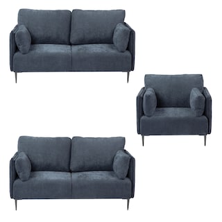 Foto 1 | Sala 3 Piezas Dicasa Klin Color Azul ( 2 Love Seats Y Sillón)