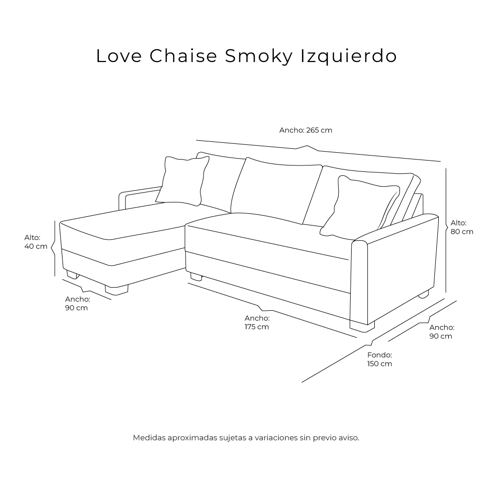 Foto 9 pulgar | Love Chaise Dicasa Smoky Color Gris Izquierdo