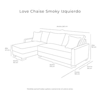 Foto 8 | Love Chaise Dicasa Smoky Color Gris Izquierdo