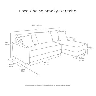 Foto 8 | Love Chaise Dicasa Smoky Color Negro Derecho
