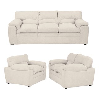 Foto 1 | Sala 3 Piezas Trinity Cosmo Color Crema ( Sofá. Love Seat Y Sillón )