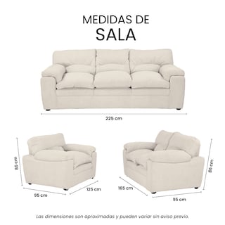 Foto 7 | Sala 3 Piezas Trinity Cosmo Color Crema ( Sofá. Love Seat Y Sillón )