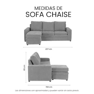 Foto 8 | Sofá Chaise Trinity Canvas Color Gris