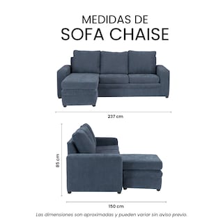 Foto 8 | Sofá Chaise Trinity Canvas Color Azul