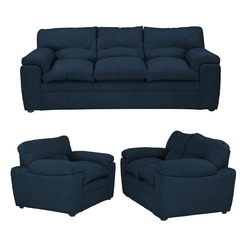 Foto 2 pulgar | Sala 3 Piezas Trinity Cosmo Color Azul ( Sofá. Love Seat Y Sillón )
