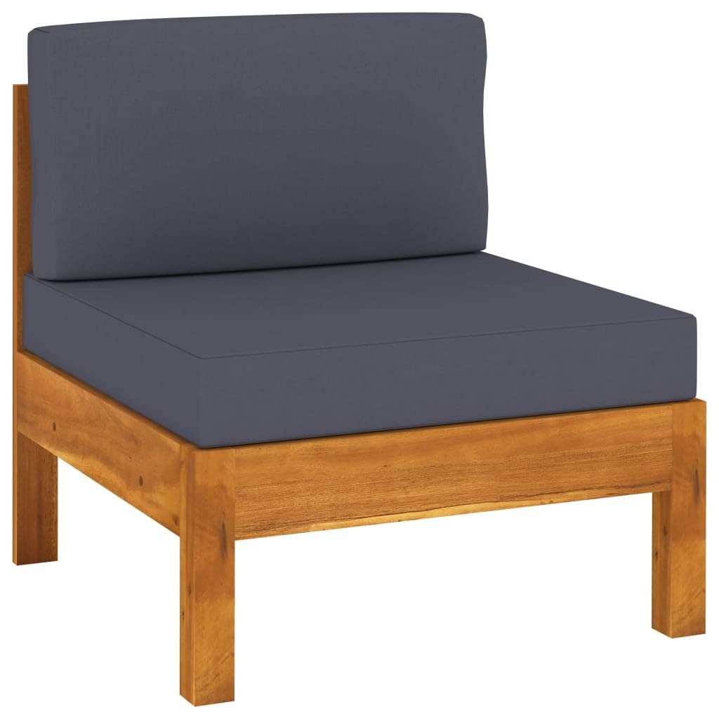 Foto 1 | Sofá Vidaxl Middle Con Cojines De Madera De Acacia Gris Oscuro - Venta Internacional.