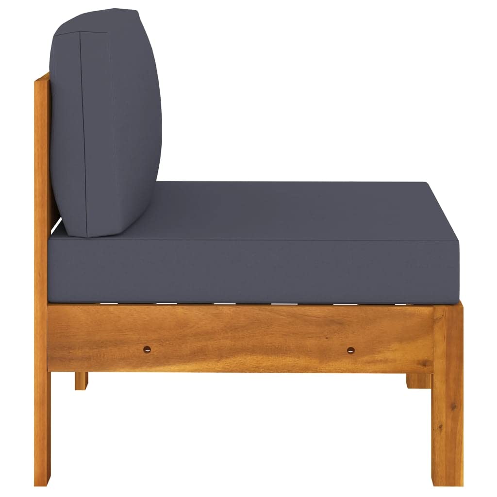 Foto 4 pulgar | Sofá Vidaxl Middle Con Cojines De Madera De Acacia Gris Oscuro - Venta Internacional.