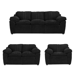 Foto 1 | Aston Sala 3-2-1 Sala 3 Piezas (sofa, Love Y Sillon) Centaurus Black Negro
