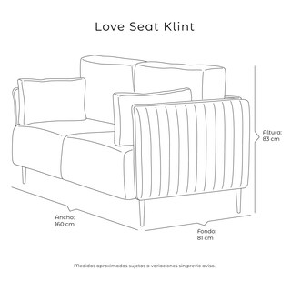 Foto 7 | Klint Sala 2-2-1 Sala 3 Piezas (love, Love Y Sillon) Duke Midnight Azul