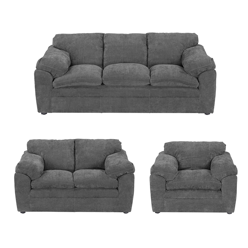 Foto 1 | Aston Sala 3-2-1 Sala 3 Piezas (sofa, Love Y Sillon) Soho Storm Gris Oscuro