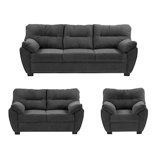 Foto 1 | Monza Sala 3-2-1 Sala 3 Piezas (sofa, Love Y Sillon) Carnaby Oil Gris Carbon