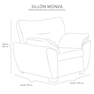Foto 5 | Monza Sala 3-2-1 Sala 3 Piezas (sofa, Love Y Sillon) Carnaby Oil Gris Carbon
