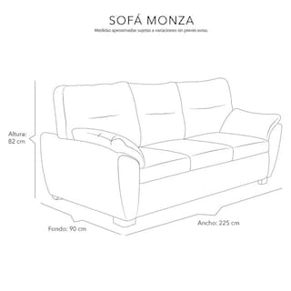 Foto 8 | Monza Sofa Sofa 3 Plazas Centaurus Oxford Gris Carbon