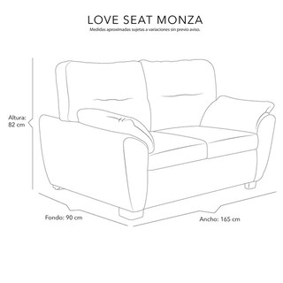 Foto 8 | Monza Love Seat Love Seat 2 Plazas Centaurus Oxford Gris Carbon