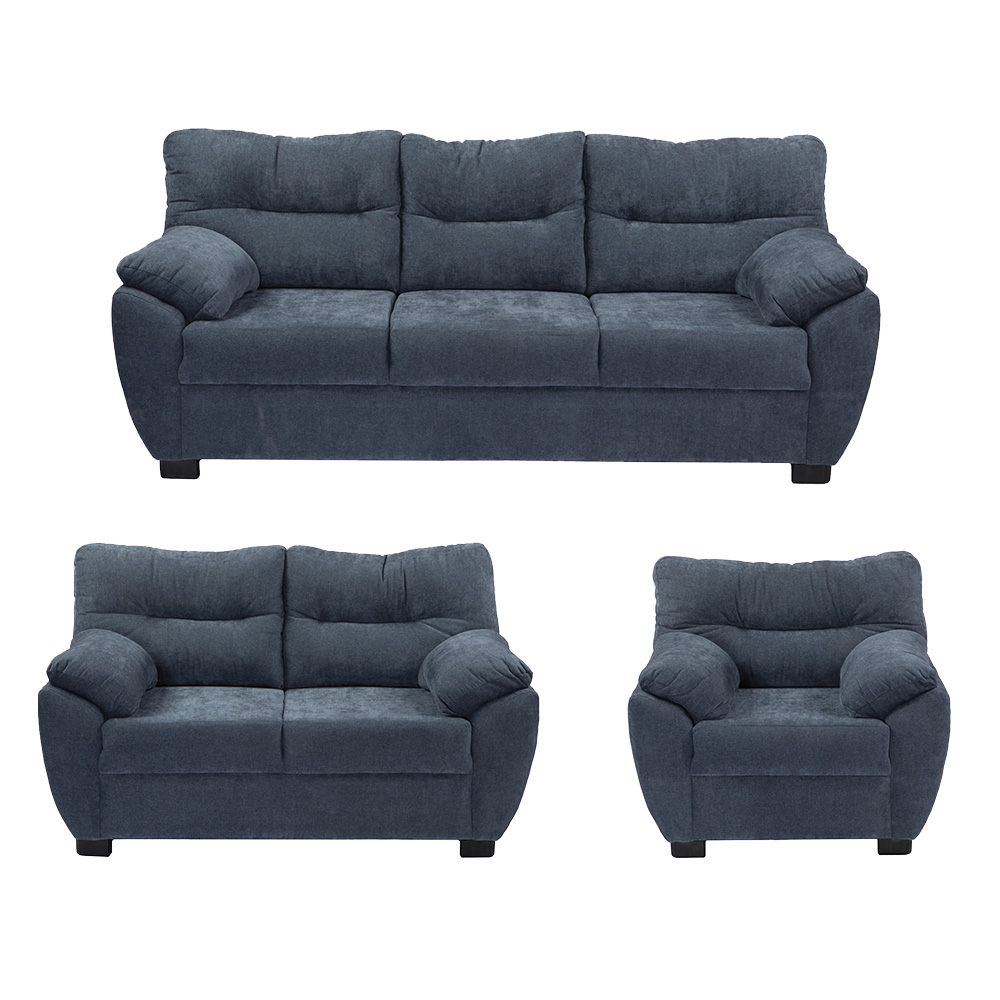 Foto 1 | Monza Sala 3-2-1 Sala 3 Piezas (sofa, Love Y Sillon) Duke Midnight Azul