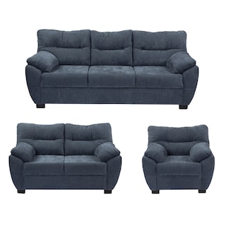 Foto 1 | Monza Sala 3-2-1 Sala 3 Piezas (sofa, Love Y Sillon) Duke Midnight Azul
