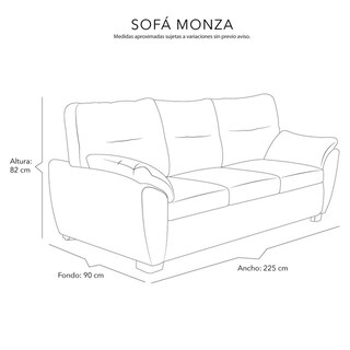 Foto 8 | Monza Sofa Sofa 3 Plazas Centaurus Oxford Gris Carbon