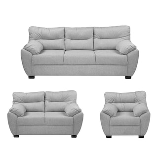 Foto 1 | Monza Sala 3-2-1 Sala 3 Piezas (sofa, Love Y Sillon) Fulham Ash Plata