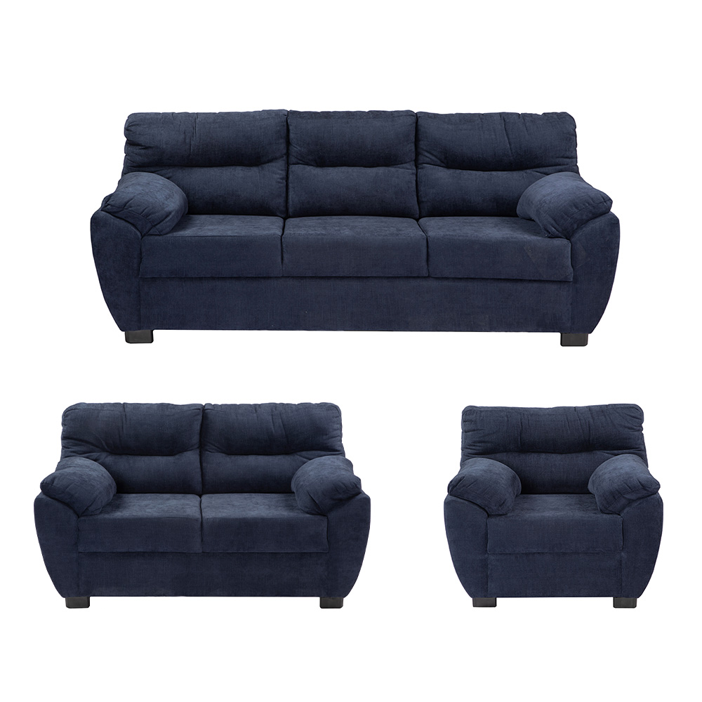 Monza Sala 3-2-1 Sala 3 Piezas (sofa, Love Y Sillon) Soho Azul