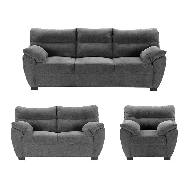 Sala Completa Monza 3 Piezas Centaurus Oxford Gris