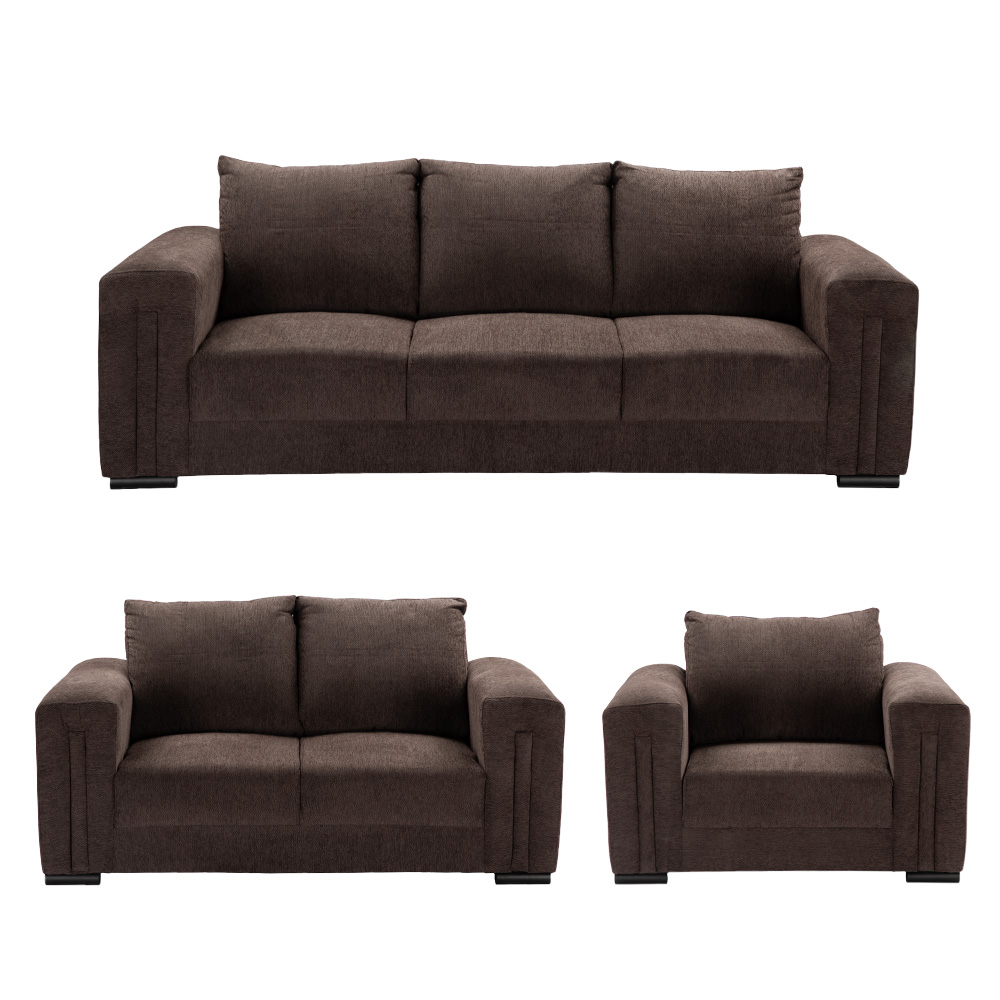 Taos Sala 3 Piezas (sofa, Love Y Sillon) Centaurus Espresso Chocolate Sala 3-2-1