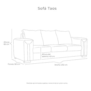 Foto 8 | Taos Sala 3-2-1 Sala 3 Piezas (sofa, Love Y Sillon) Bond Plata