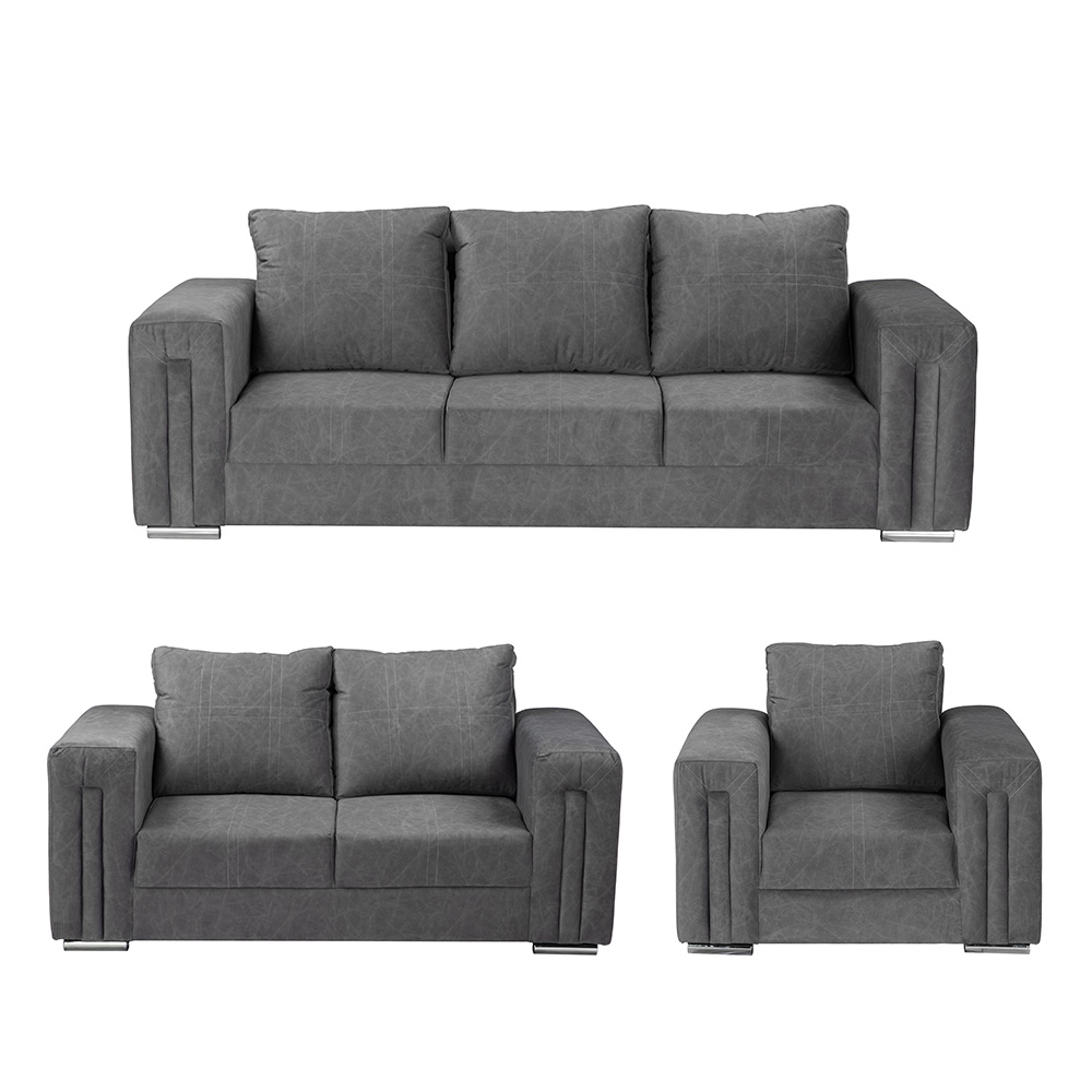 Foto 1 | Taos Sala 3-2-1 Sala 3 Piezas (sofa, Love Y Sillon) Chelsea Gris Oscuro