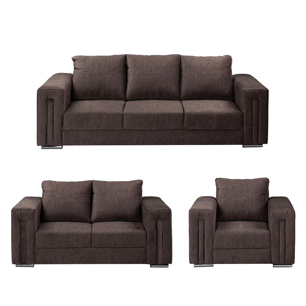 Taos Sala 3-2-1 Sala 3 Piezas (sofa, Love Y Sillon) Chelsea Chocolate