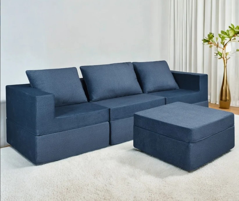 Foto 4 pulgar | Sala California Smooth Modular 4 Piezas Sin Patas Navy