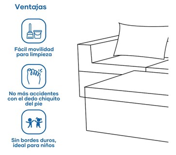 Foto 4 | Sala California Smooth Modular 4 Piezas Sin Patas Navy