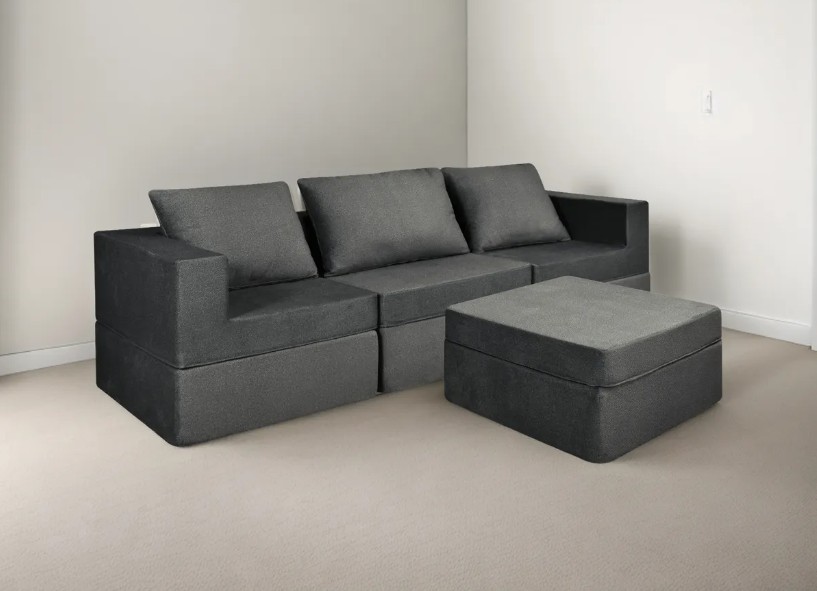 Sala California Smooth Modular 4 Piezas Sin Patas Charcoal $16,744