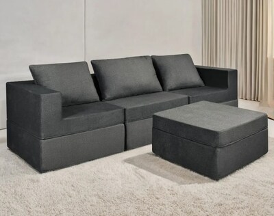 Foto 3 | Sala California Smooth Modular 4 Piezas Sin Patas Charcoal
