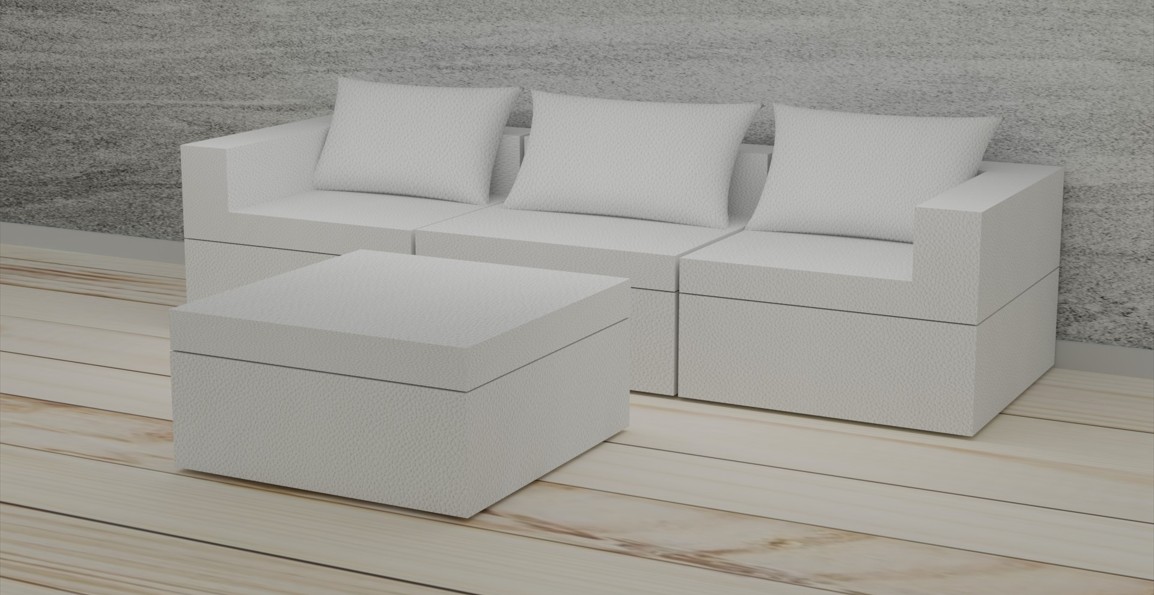 Foto 4 pulgar | Sala California Smooth Modular 4 Piezas Sin Patas White