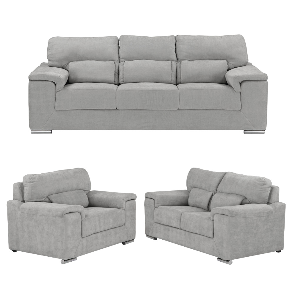 Foto 2 pulgar | Sala Trinity Kaizen Color Gris 3 Piezas ( Sillón, Love Seat Y Sofá)