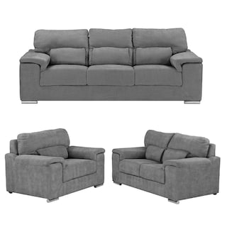 Foto 1 | Sala Trinity Kaizen Color Gris Oscuro 3 Piezas ( Sillón, Love Seat Y Sofá)