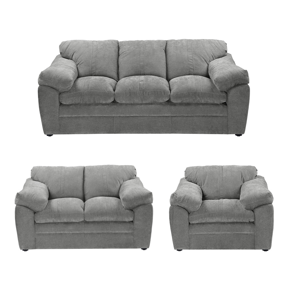 Sala Dicasa Aston Gris 3 Piezas (sofá, Love Seat Y Sillón)