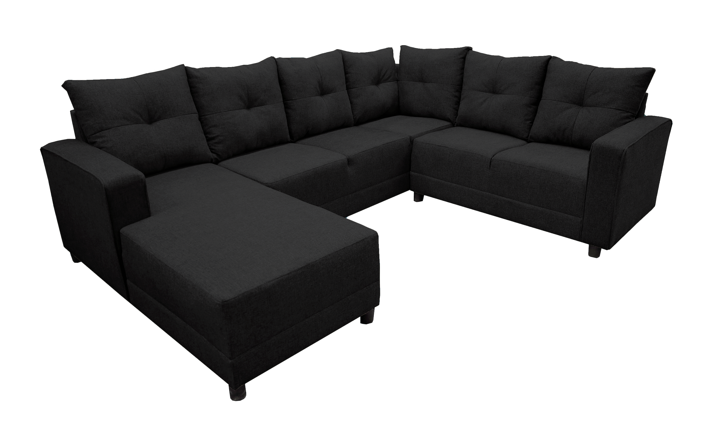 Foto 2 pulgar | Sala Esquinera En U El Bazar Store Hera Negro 160x275x215 Cm 4 Salas En 1 Tela Lino Nacional Modular