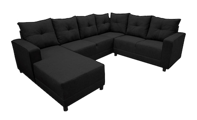 Foto 1 | Sala Esquinera En U El Bazar Store Hera Negro 160x275x215 Cm 4 Salas En 1 Tela Lino Nacional Modular