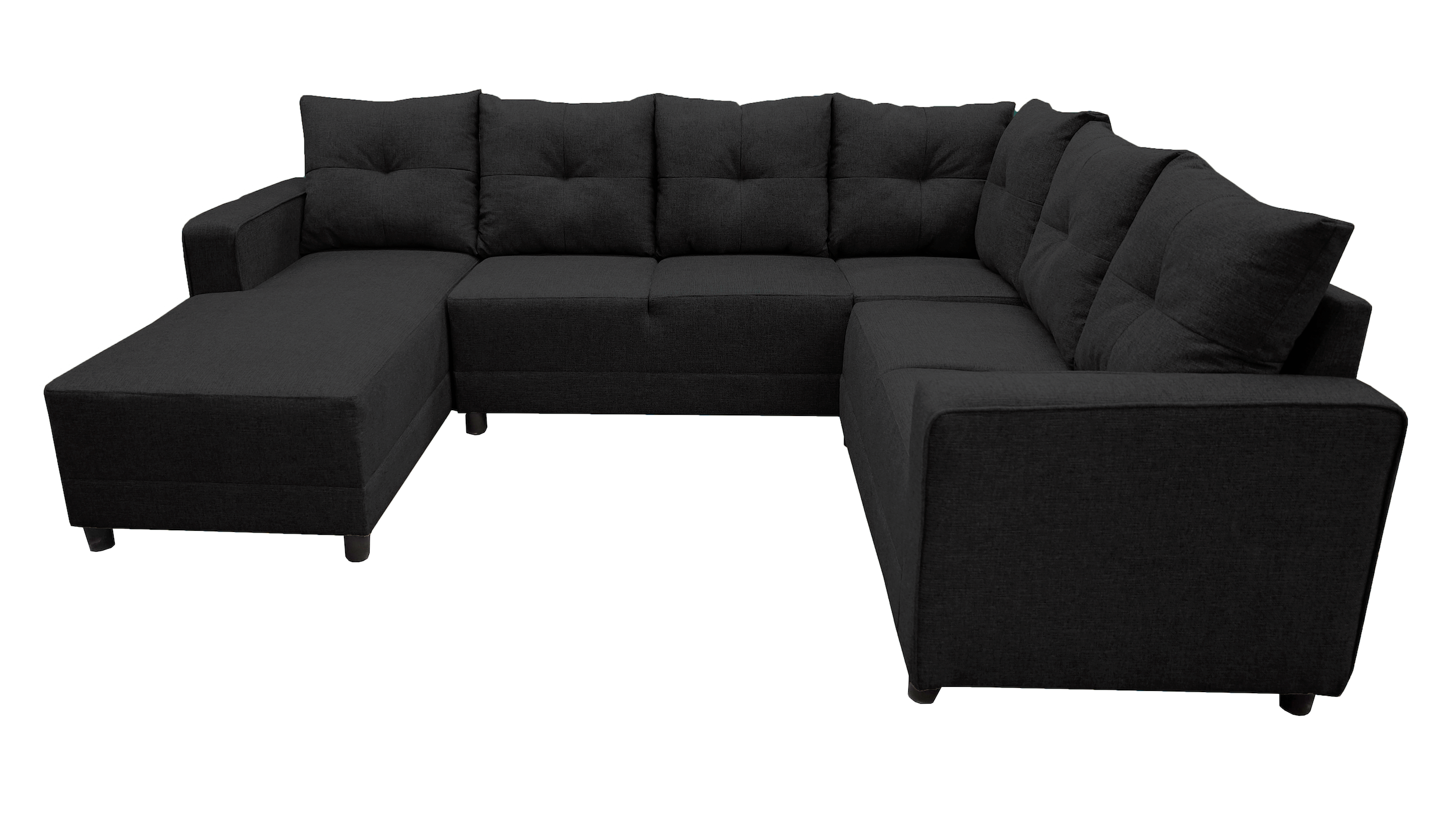 Foto 4 pulgar | Sala Esquinera En U El Bazar Store Hera Negro 160x275x215 Cm 4 Salas En 1 Tela Lino Nacional Modular