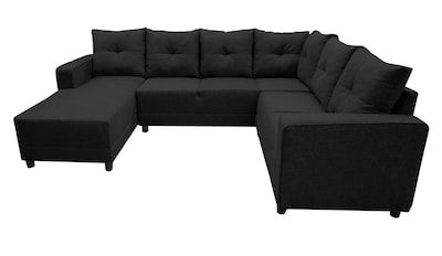 Foto 3 | Sala Esquinera En U El Bazar Store Hera Negro 160x275x215 Cm 4 Salas En 1 Tela Lino Nacional Modular