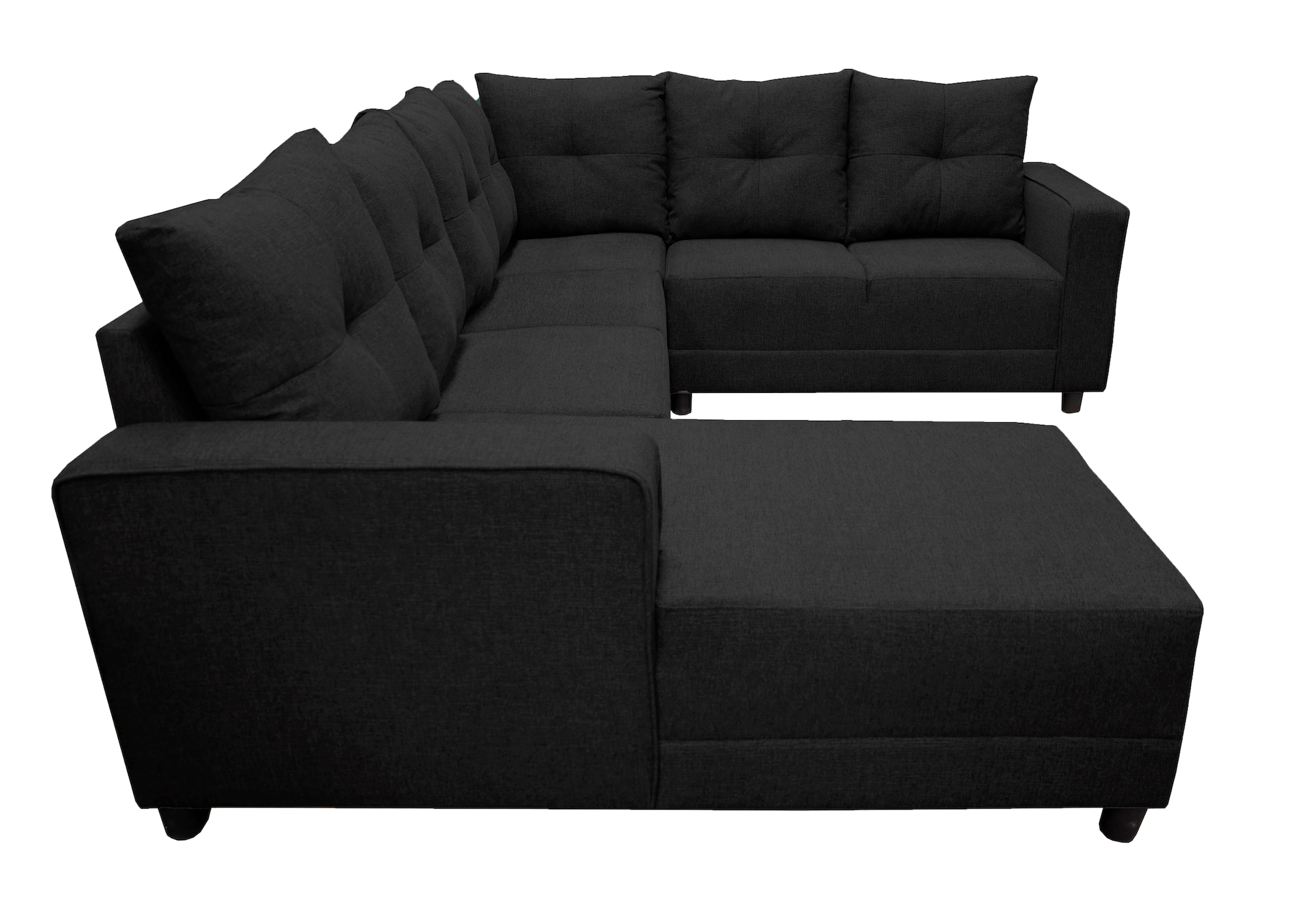 Foto 4 | Sala Esquinera En U El Bazar Store Hera Negro 160x275x215 Cm 4 Salas En 1 Tela Lino Nacional Modular