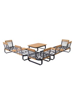 Foto 4 | Naterial Set De Sala Muebles De Jardín: Sofá Esquinero + 1 Mesa Con Cojines, Estructura De Aluminio Para Exter
